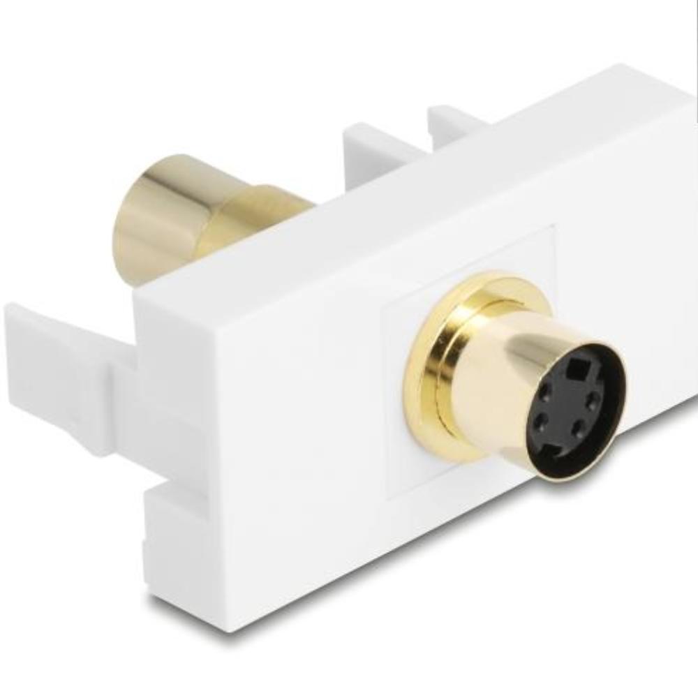 Delock Easy 45 Modul Mini-DIN 4-polet hun hun forgyldt hvid