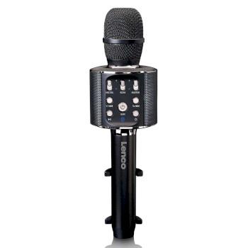 Bluetooth® karaoke-mikrofon med højttaler & belysning Sort - Lenco