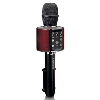 Bluetooth® karaoke-mikrofon med højttaler & belysning Sort - Lenco