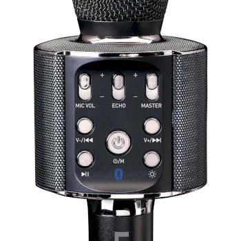 Bluetooth® karaoke-mikrofon med højttaler & belysning Sort - Lenco