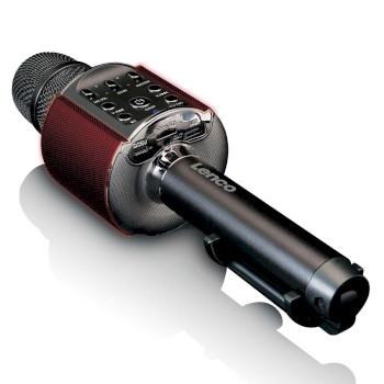 Bluetooth® karaoke-mikrofon med højttaler & belysning Sort - Lenco