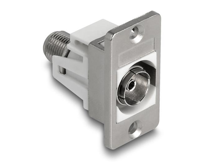 Delock Panel Mount IEC-stik til F-stik sølv/hvid