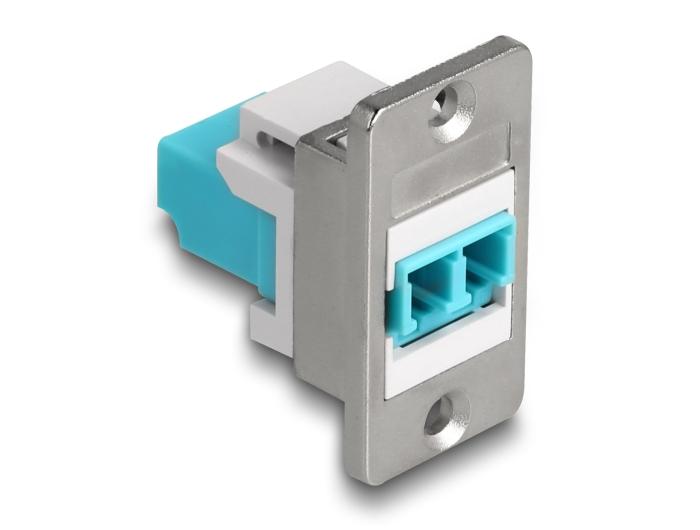 Delock Panel Mount LC Duplex LC Duplex naar LC Duplex connector sølv / hvid
