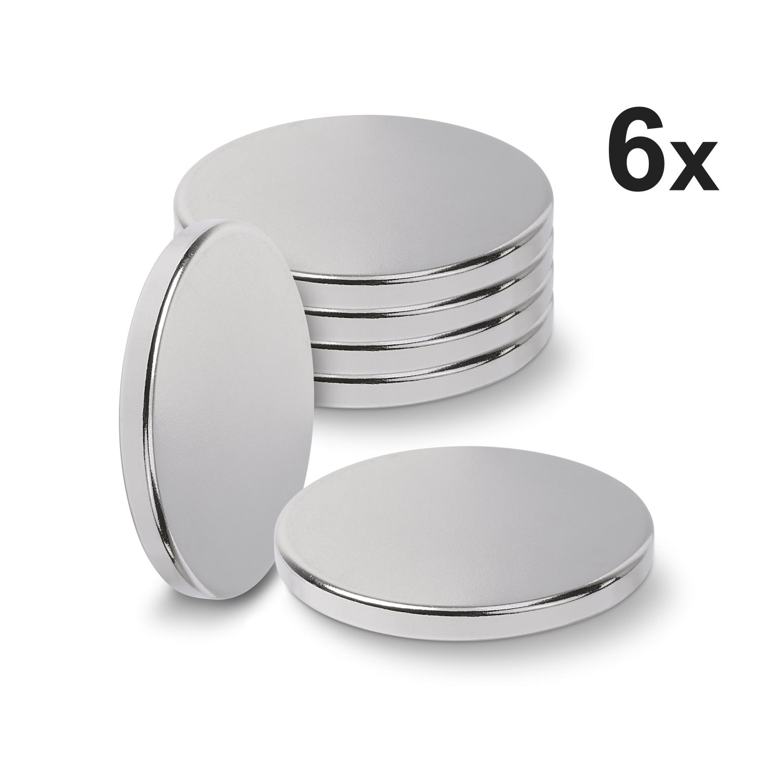 Sintron Magnetics N35 Neodymmagnet-sæt 6 stk. 30 x 3 mm