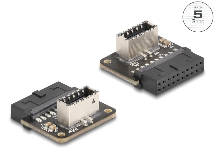 Delock USB 5 Gbps Adapter Stiftkontakt til intern Type-E Key A stik vinklet