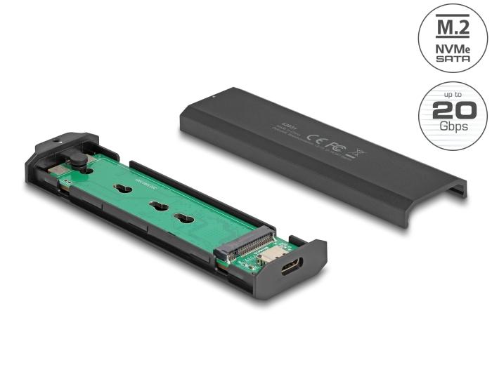 Delock Ekstern USB Type-C™ 20 Gbps Combo Kabinet til M.2 NVMe PCIe eller