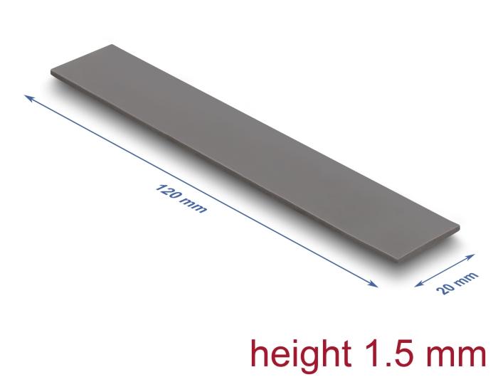 Delock Wärmeleitpad 120 x 20 x 1,5 mm til M.2 moduler 3,2 W/mK - Low Oil