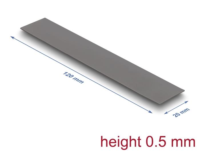 Delock Wärmeleitpad 120 x 20 x 0,5 mm til M.2 moduler 3,2 W/mK - Low Oil