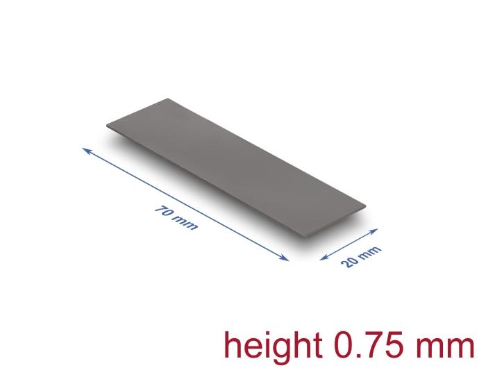 Delock Varmeleitende Pad 70 x 20 x 0,75 mm til M.2 Moduler 3,0 W/mK