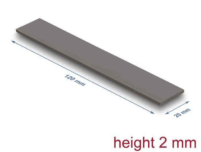 Delock Wärmeleitpad 120 x 20 x 2 mm til M.2 moduler 3,2 W/mK - Low Oil Bl