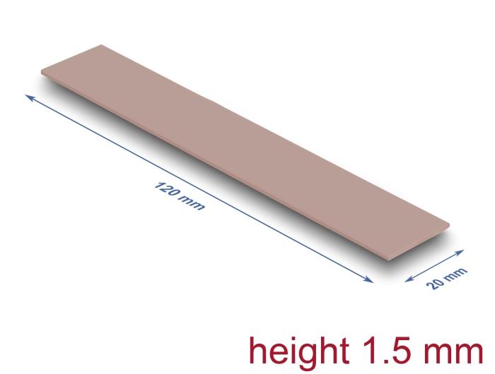 Delock Wärmeleitpad 120 x 20 x 1,5 mm til M.2 Moduler 3,0 W/mK - Silikonfri