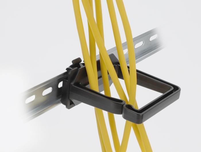 Delock Kabelholder 70 x 70 mm med monteringsplade til DIN-skinnebeslag