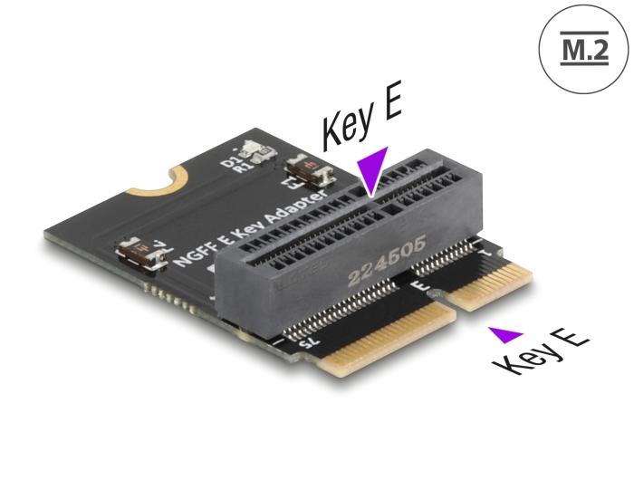 Delock Adapter M.2 Key E Stik til M.2 Key E Slot 90 vinklet