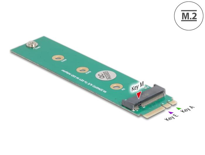 Delock Adapter M.2 Key A+E Stik til M.2 Key M Stik