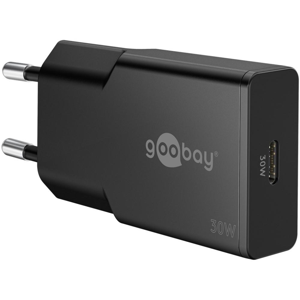 USB-C™ PD GaN hurtiglader Slim (30 W) sort