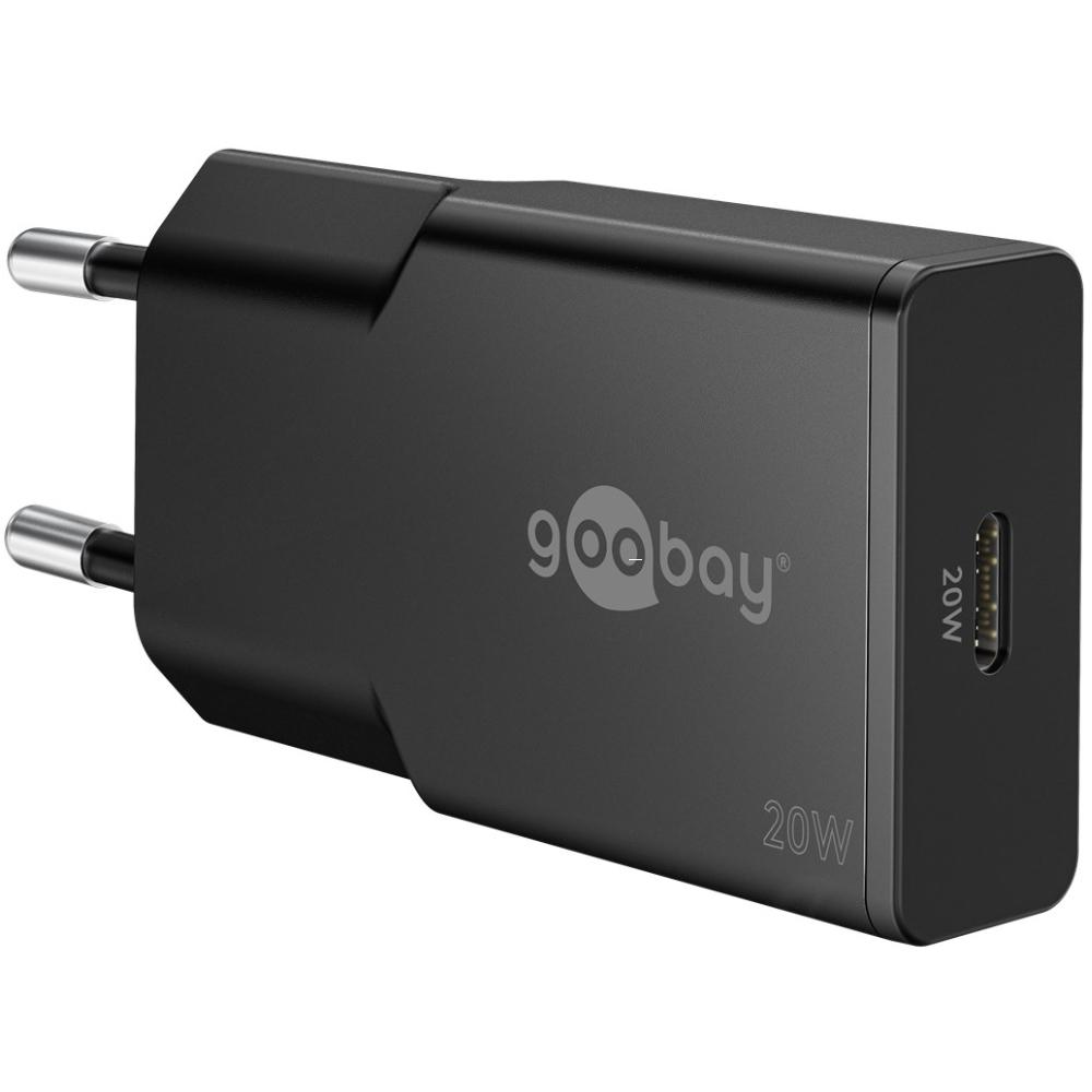USB-C™ PD GaN hurtiglader Slim (20 W) sort