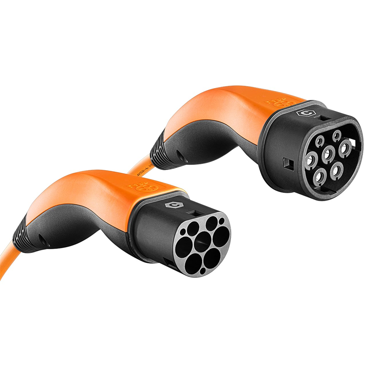Selvoprullende ladekabel Type 2, op til 22 kW, 3 m, orange
