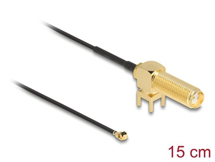 Delock Antennekabel SMA 90 PCB-stik til indbygning til I-PEX Inc., MHF® I