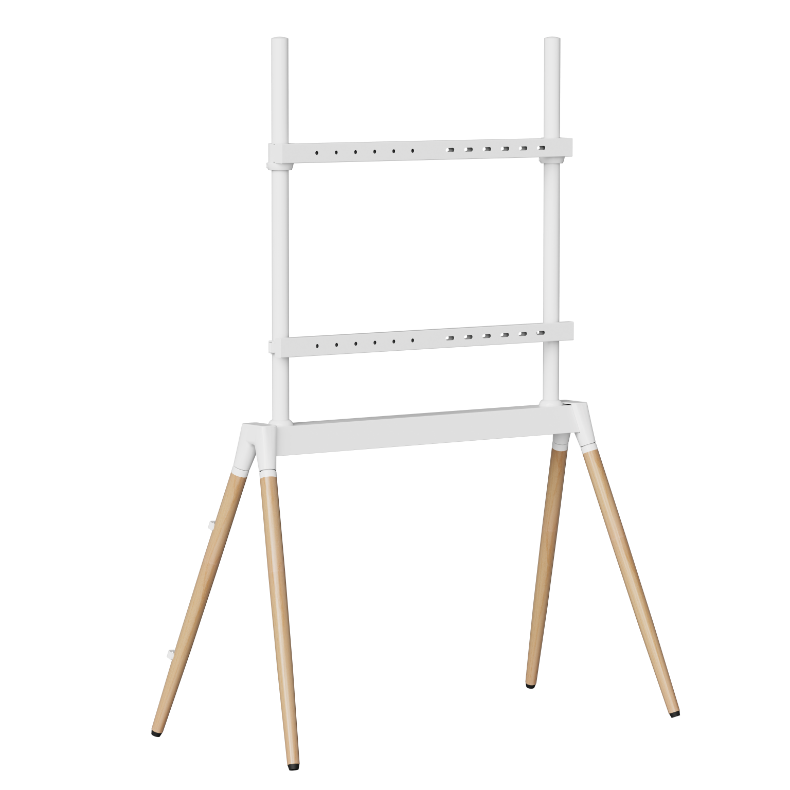 TV-gulvstander, 55'' - 86'', hvid/træ