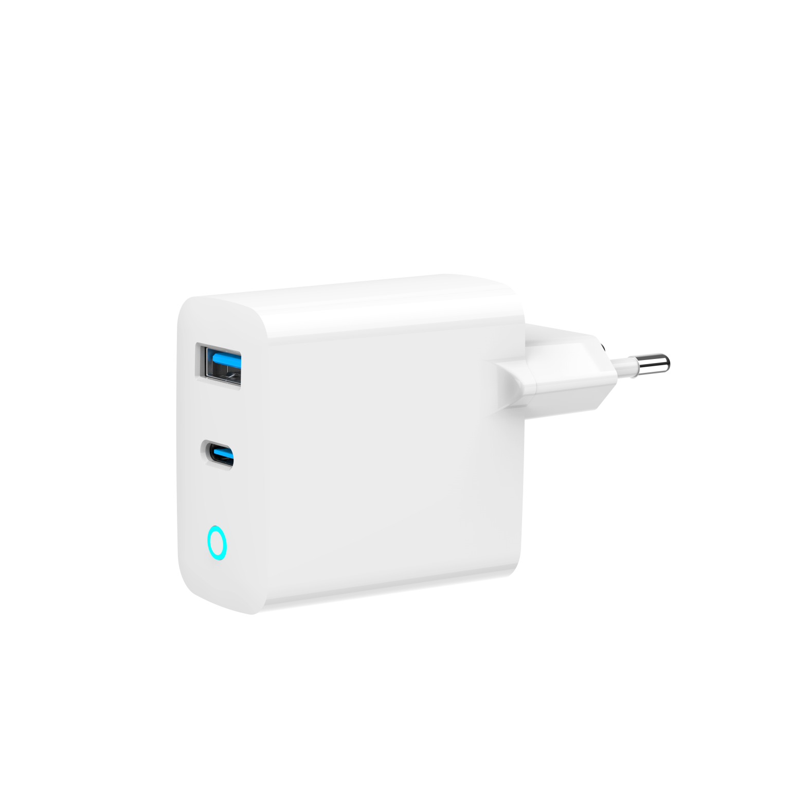 USB-lader 1xA, 1xC 65W Power Delivery hvid