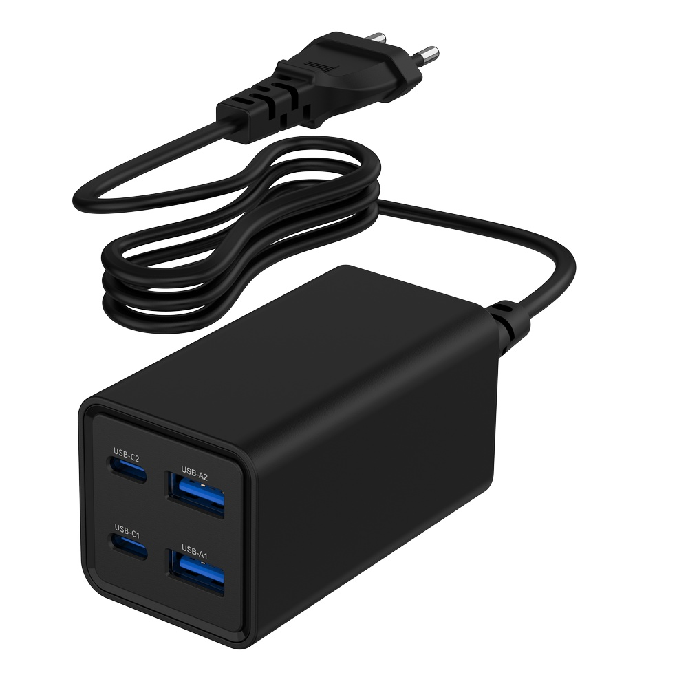 USB-lader 2xA, 2xC 65W Power Delivery sort