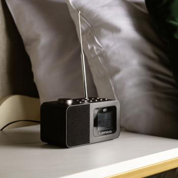 DAB+/FM radiovækkeur med farveskærm, sleeptimer og dobbelt - Lenco
