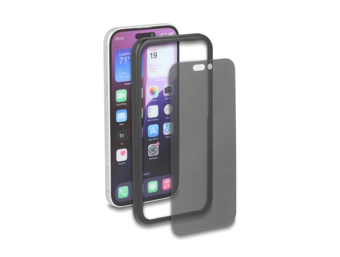 Delock Displayskærmfolie til iPhone 16 med privatlivsfilter af hærdet glas Ant