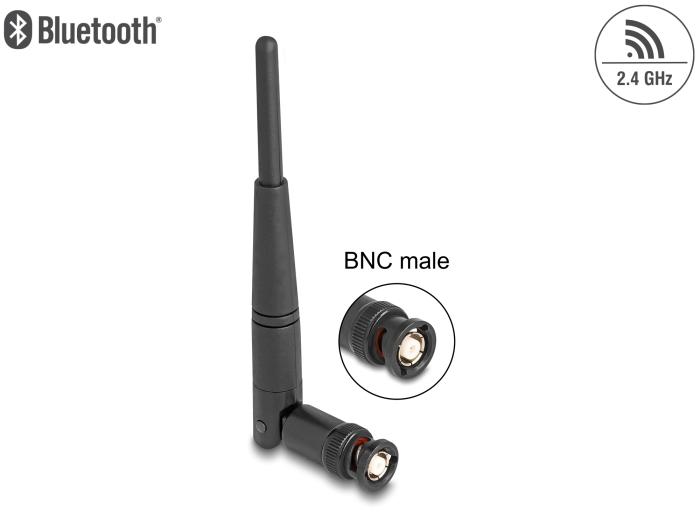 Delock WiFi 2,4 GHz Antenne BNC Stik 2 dBi 14,5 cm retningsuafhængig med