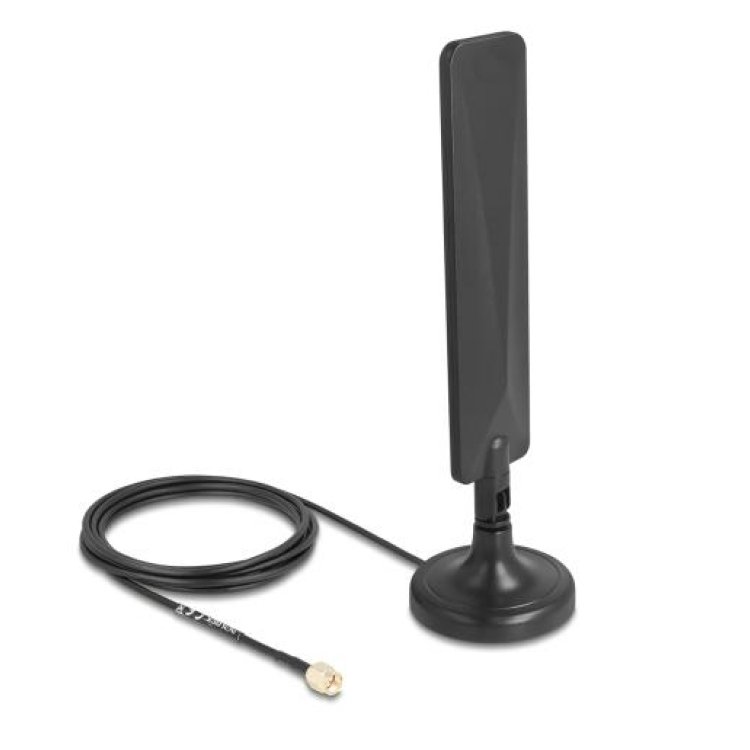 Delock 5G LTE Antenne SMA Stik 3 dBi altgående med tilslutningskabel