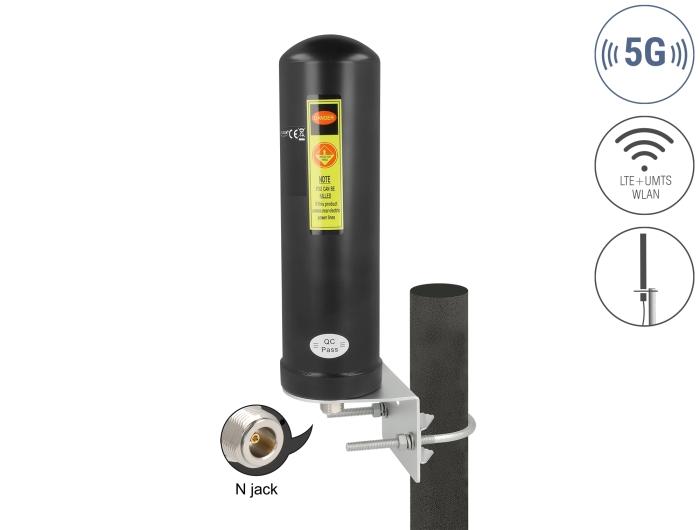 Delock 5G LTE Antenne N-stik 3 - 5 dBi retningsuafhængig væg- og mastmontering