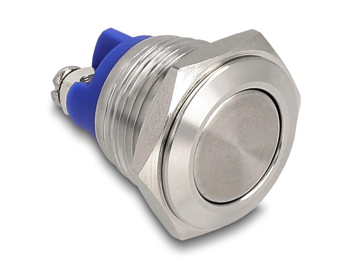 Delock Trykknap til indbygning 16 mm 2 x skrueterminal flad trykknap