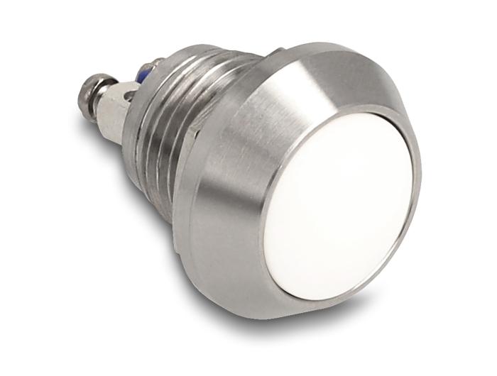 Delock Trykknap til indbygning 12 mm 2 x skrueterminal hvid