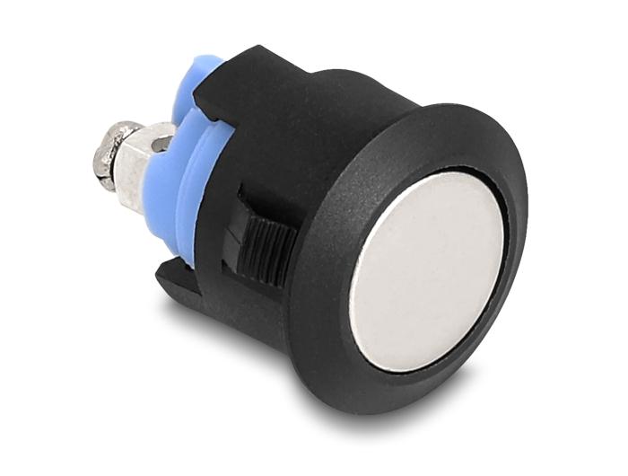 Delock Trykknap til indbygning 16 mm 2 x skrueterminal flad knap plast