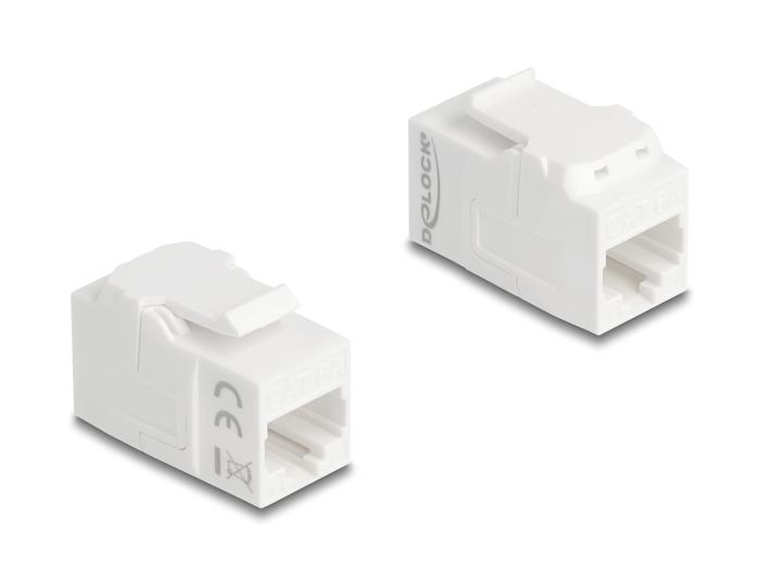 Delock Keystone-modulkobling RJ45 hun til RJ45 hun UTP Cat.6A hvid