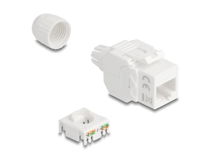 Delock Keystone Modul RJ45 Stik til LSA Cat.6A UTP 180 værktøjsfri med