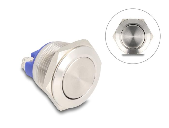 Delock Trykknap til indbygning 19 mm 2 x skrueterminal flad trykknap