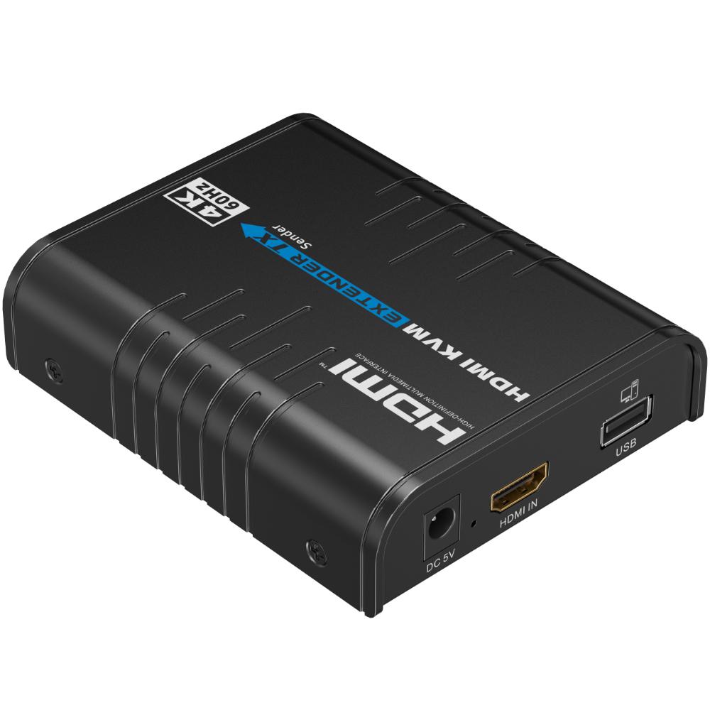 • Mærke: Allteq • Produkt: HDMI KVM Extender over IP • Model: LK473KVM-AK • Type: set (sender + modtager) • Max. opløsning: 4K@60Hz • Max. længde: 120 meter (via Cat5e/6 kabel) • Funktion: HDMI + KVM (tastatur, video, mus) • Tilslutninger: HDMI, RJ45, USB • Materiale kabinet: metal • Farve: sort • Driftstemperatur: -20C til 60C Allteq LK473KVM-AK HDMI KVM Extender over IP Allteq LK473KVM-AK HDMI KVM Extender over IP gør det muligt at sende HDMI-signaler i høj kvalitet over lange afstande, kombineret med KVM-funktionalitet. Det betyder, at ikke kun billede og lyd, men også styring via tastatur og mus kan sendes videre. Signalet overføres via standard Cat5e eller Cat6 netværkskabler og kan overvinde afstande på op til 120 meter. Takket være understøttelsen af opløsninger op til 4K ved 60Hz, nyder brugeren godt af en knivskarp og jævn billedgengivelse. Egenskaber for produktet Denne extender består af en sender og en modtager. Senderen er forbundet til kilden, såsom en computer eller medieafspiller, mens modtageren konverterer signalet til visning på en skærm eller projektor. Den indbyggede USB-understøttelse gør det muligt at bruge tastatur og mus, som om de er direkte forbundet til kildecomputeren. Dette gør extenderen særligt velegnet til applikationer, hvor både video og fjernbetjening er påkrævet, såsom i serverrum, kontrolrum, klasseværelser eller præsentationsrum. Det robuste metalhus og den sorte finish sikrer holdbarhed og et professionelt udseende. Funktioner • Sender HDMI-signaler op til 120 meter via Cat5e/6 netværkskabel • Understøtter opløsninger op til 4K@60Hz • KVM-funktionalitet: styring med tastatur og mus på afstand • Inkluderer sender og modtager • Robust metalhus i sort design • Let at installere og klar til brug med det samme Teknisk information Allteq LK473KVM-AK Extender-sættet er udstyret med HDMI-forbindelser til kilde og visning, RJ45 hun-forbindelser til netværksforbindelsen og USB-porte til KVM-betjening. Strømforsyningen sker via en DC 5V-tilslutning. Takket være understøttelsen af 4K@60Hz opløsning og en overførselslængde på op til 120 meter leverer extenderen pålidelig ydeevne i en række professionelle og private A/V-opsætninger. Med kombinationen af billede, lyd og styring tilbyder Allteq LK473KVM-AK en komplet løsning til højkvalitets signalfordeling. Tilslutning 1: 2x DC-stik female Tilslutning 2: 2x HDMI female Tilslutning 3: 3x USB A female Tilslutning 4: 2x RJ45 female Max. opløsning: 4K@60Hz Max. længde: 120 meter Tilslutning 1: 2x DC-stik female Tilslutning 2: 2x HDMI female Tilslutning 3: 3x USB A female Tilslutning 4: 2x RJ45 female Mål: 109.6 x 89.5 x26.3 mm Driftstemperatur: -10~60℃ Vægt: 12.2 kg Farve: Sort Materiale: Metal Max. længde: 120 meter Max. opløsning: 4K@60Hz Mærke: Allteq Type: A/V - Allteq