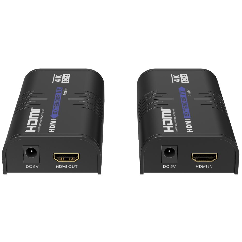 • Mærke: Allteq rn• Produkt: 4K@60Hz 120m HDMI Extender over IP rn• Model: LK473-AK rn• Tilslutning 1: 2 x DC-stik hun (strøm) rn• Tilslutning 2: 2 x HDMI hun rn• Tilslutning 3: 2 x RJ45 hun rn• Kabinetmateriale: metal rn• Farve: sort rn• Max. opløsning: 4K@60Hz rn• Max. længde: 120 meter (via Cat5e/6 kabel) rn• Driftstemperatur: -20C til 60C rn• Mål: 110 x 58 x 26 mm rn• Vægt: 9,9 kg rnrnAllteq 4K@60Hz 120m HDMI Extender over IPrnAllteq 4K@60Hz HDMI Extender over IP gør det muligt at sende et HDMI-signal over lange afstande, mens den højeste billedkvalitet bevares. Ved hjælp af standard netværkskabler (Cat5e/6) kan signalet transmitteres over en afstand på op til 120 meter uden mærkbart kvalitetstab. Dette gør extenderen ideel til anvendelser i mødelokaler, uddannelsesinstitutioner, arrangementer og hjemmebiografer. Det robuste metalkabinet i sort finish garanterer holdbarhed og langvarig brug. rnrnProduktegenskaberrnTakket være understøttelse af opløsninger op til 4K ved 60Hz transmitteres billede og lyd i knivskarp kvalitet. Extenderen består af en sender og en modtager, som begge er udstyret med HDMI- og RJ45-tilslutninger. Den kompakte størrelse på 110 x 58 x 26 mm gør enheden nem at placere og integrere i eksisterende installationer. Driftstemperaturen fra -20C til 60C sikrer stabil drift, selv under krævende forhold. Vægten på 9,9 kg understreger konstruktionens robusthed. rnrnFunktionerrn• Sender HDMI-signaler over afstande op til 120 meter via Cat5e/6 kabel rn• Understøtter opløsninger op til 4K@60Hz rn• Udstyret med HDMI og RJ45 tilslutninger på både sender og modtager rn• Kompakt og robust design med metalkabinet rn• Pålidelig funktion inden for et temperaturområde fra -20C til 60C rnrnTeknisk informationrnExtendersættet består af en sender og en modtager, som begge er udstyret med HDMI hun-tilslutninger til kilde- og displayudstyr, RJ45 hun-tilslutninger til netværksforbindelsen og DC hun-tilslutninger til strømforsyningen. Ved at bruge Cat5e eller Cat6 netværkskabler kan HDMI-signalet transmitteres problemfrit over afstande op til 120 meter. Med sit solide metalkabinet og understøttelse af høje opløsninger er Allteq 4K@60Hz 120m HDMI Extender over IP det perfekte valg til professionelle og private A/V-installationer. 
