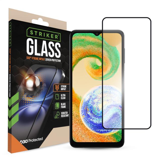 Striker D3O Xtreme Impact Glass Screen Protector - Black Frame - Samsung - Striker