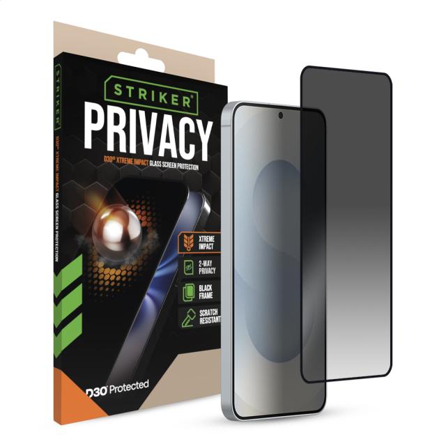 Striker D3O Xtreme Impact Privacy Glass Screen Protector - Black Frame