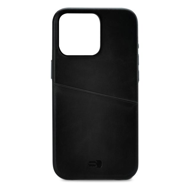 Senza Pure Leather Cover with Card Slot Apple iPhone 14 Pro Deep Black - Senza