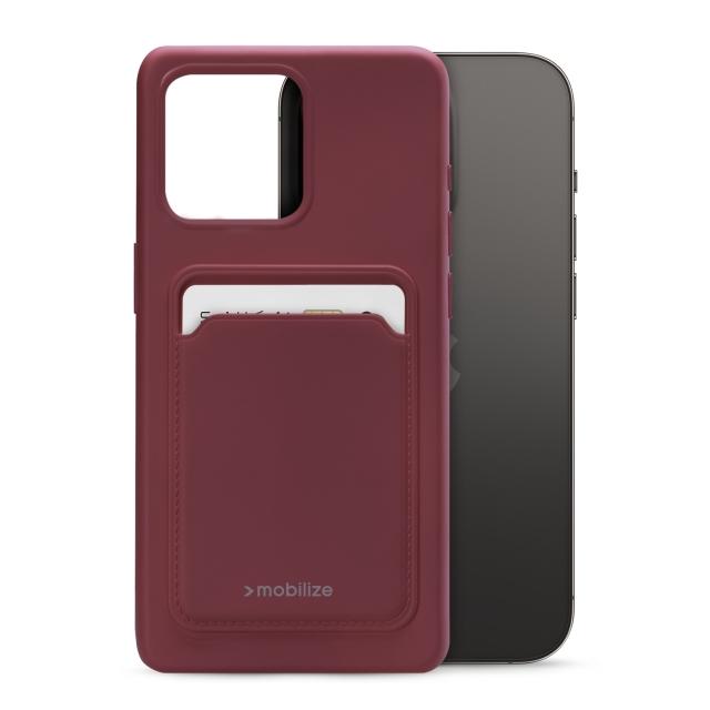 Mobilize Rubber Gelly Card Case Apple iPhone 14 Pro Matt Bordeaux - Mobilize