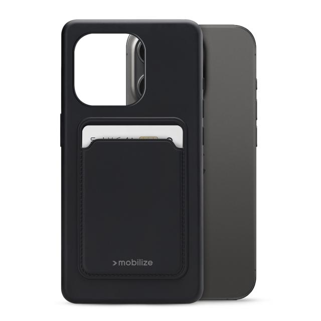 Mobilize Rubber Gelly Card Case Apple iPhone 15 Pro Matt Black - Mobilize
