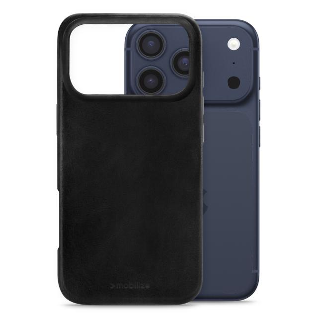 Mobilize Magsafe Compatible Premium Leather Case Apple iPhone 17 Pro Black - Mobilize