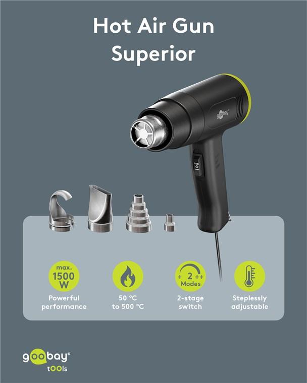 Heteluchtpistool Superior, 1500 W - Goobay Tools