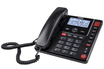 Kabeltelefon med store knapper og display til ældre Sort - Fysic