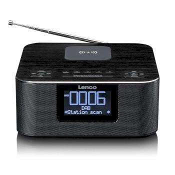 Stereo vækkeur med DAB+ FM Bluetooth® trådløs opladning - Lenco