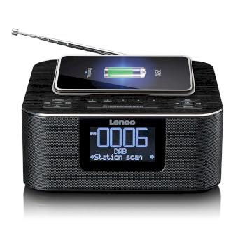 Stereo vækkeur med DAB+ FM Bluetooth® trådløs opladning - Lenco