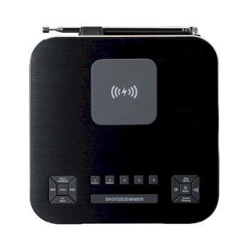 Stereo vækkeur med DAB+ FM Bluetooth® trådløs opladning - Lenco