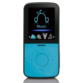 Sport MP3/4-afspiller med skridttæller Sportøretelefoner og sportarmbånd Blå - Lenco